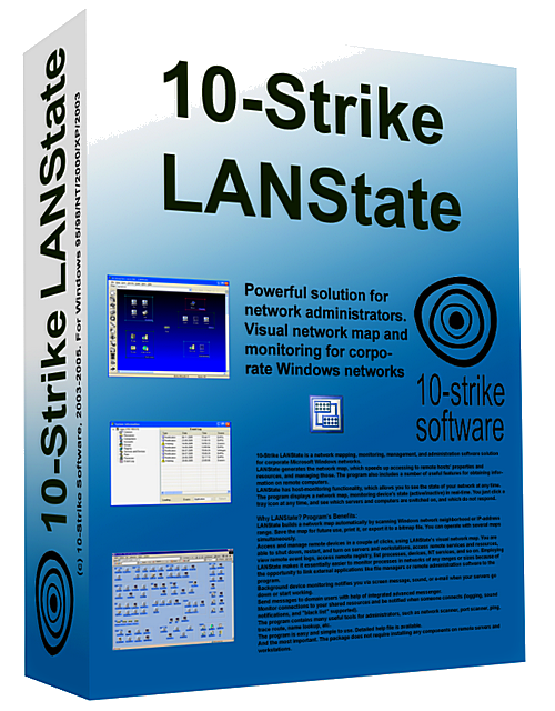 10 Strike Software 10 Страйк LANState Pro Лицензия для установки программы на 1 ПК одно рабочее место и мониторинга 1000 хостов