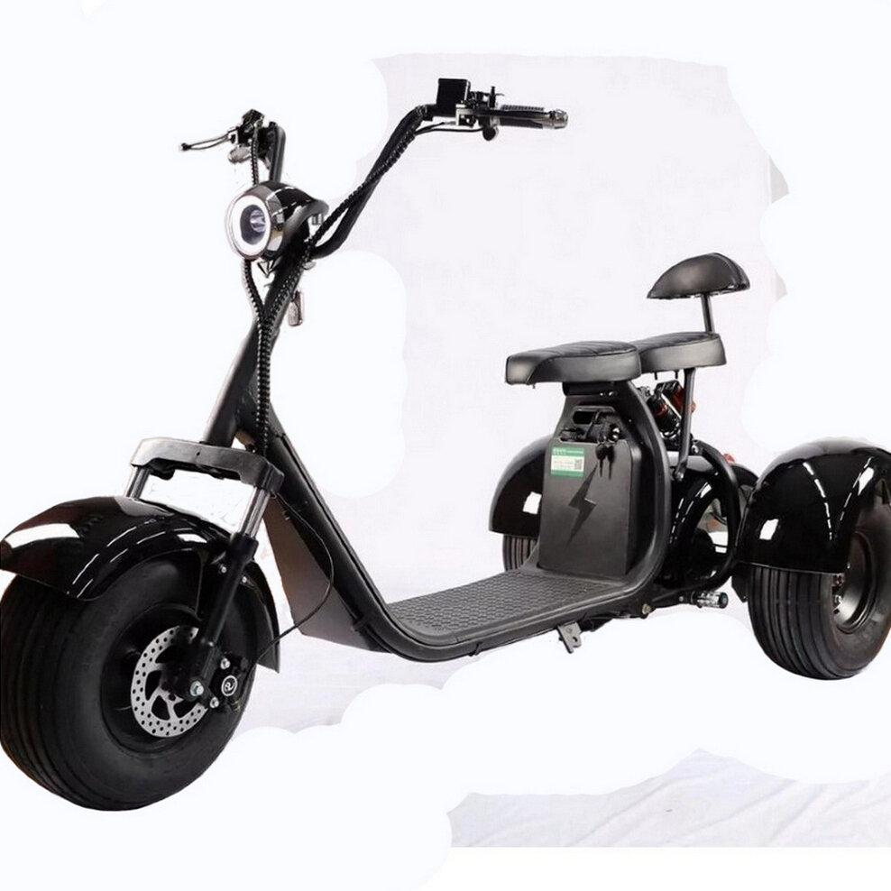 Электроскутер Citycoco трицикл 1500W 60В 20Ah (плюс доп. место для второй АКБ) (Цвет-коричневый)