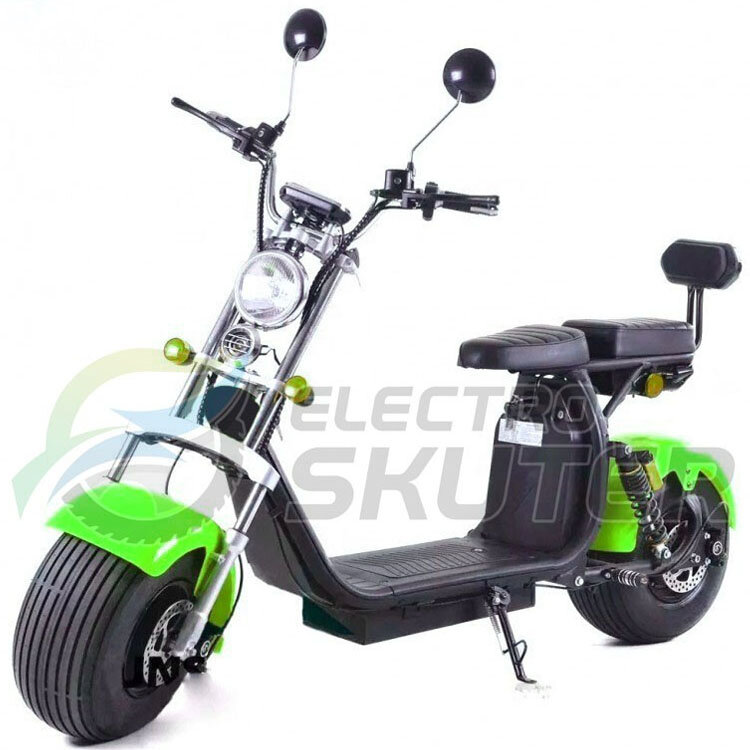 Электроскутер Citycoco Harley X10 2000W (+ доп. место под АКБ) (Зеленый)