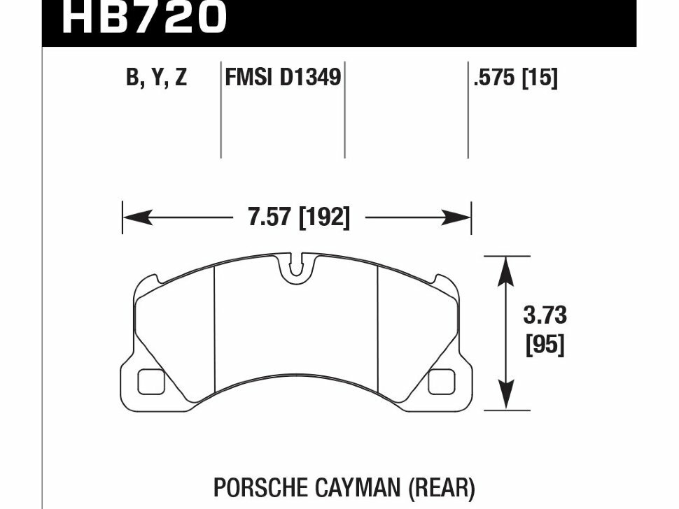 Колодки тормозные HB720Z.575 HAWK PC; перед PORSCHE CAYENNE 9PA; PANAMERA 970; TOUAREG 7LA