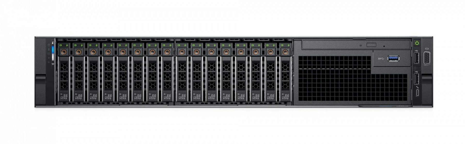 Сервер 2U DELL PowerEdge R740 Intel Xeon Silver-4210(2.2GHz) 13.75MB 16GB DDR4-2933 RDIMM 16-2.5quot; SAS iDRAC Enterprise 1x750Вт R740-4364