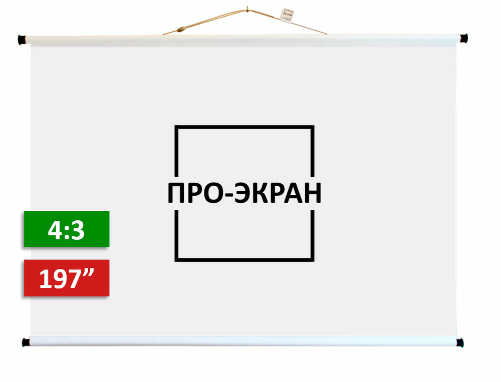 Экран для проектора про-экран 400 на 300 см (4:3), 197 дюймов