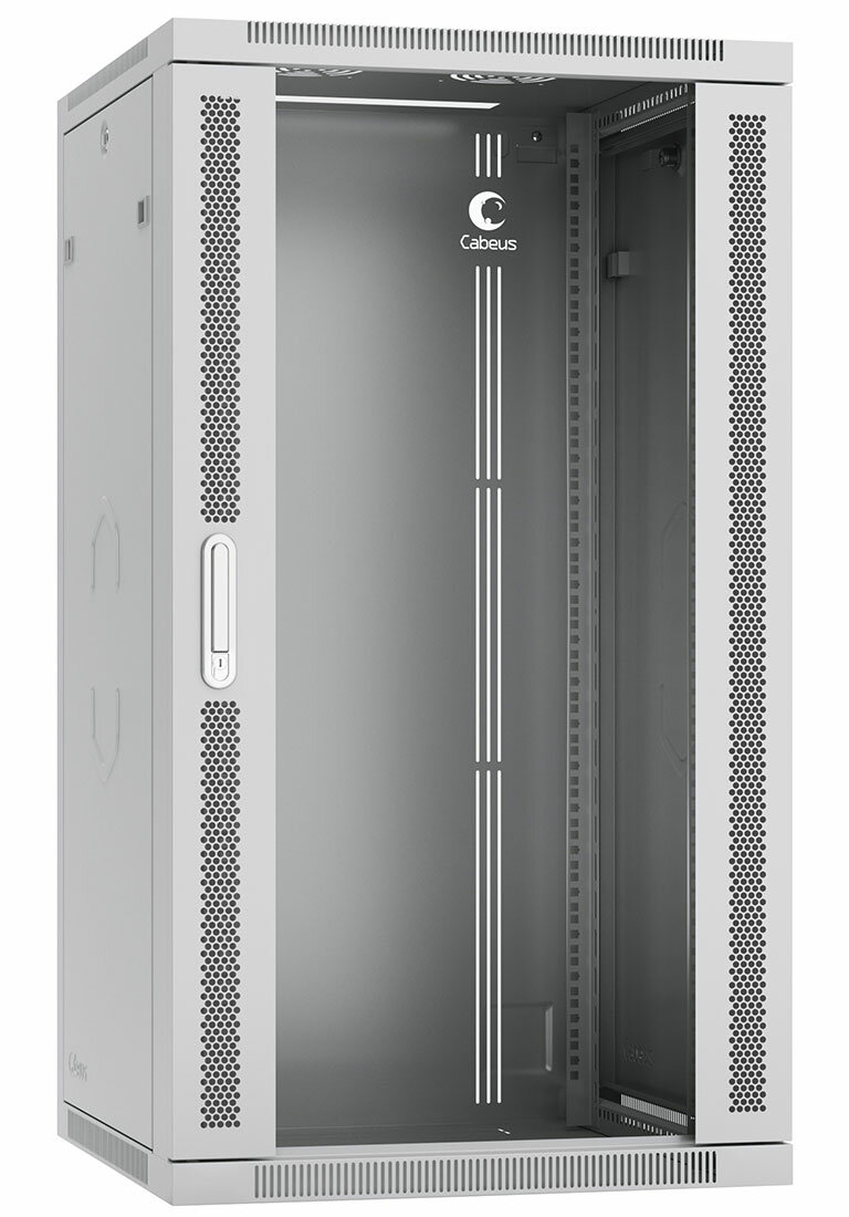 Cabeus SH-05F-22U60/45 Шкаф телекоммуникационный настенный 19quot; 22U 600x450x1082mm (ШхГхВ) дверь стекло