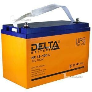 Аккумулятор DELTA HR 12-100L (12В, 100Ач / 12V, 100Ah / вывод под болт М6) (UPS серия)