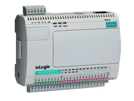 ioLogik E2210-T Модуль удаленного дискретного ввода/вывода, 12DI, 8DO, интерфейс Ethernet (поддержка Modbus/TCP), -40...+75С MOXA ioLogik E2210-T