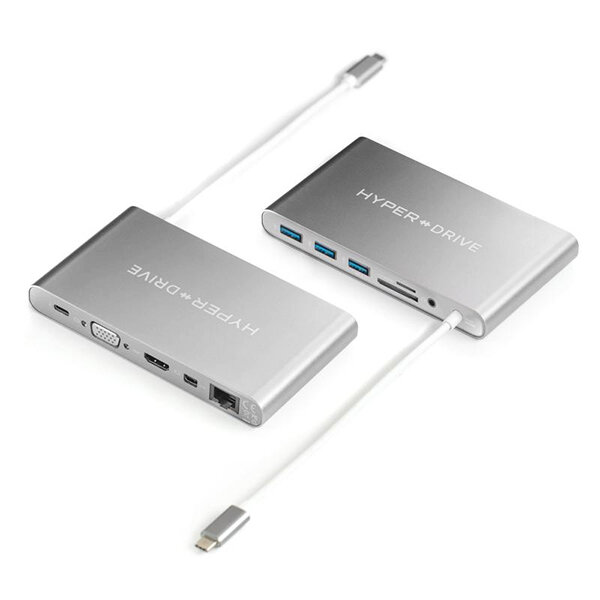 Hyper USB-C хаб HyperDrive Ultimate Hub 3USB/1USB-C/1HDMI 4K 30Hz/1Mini DisplayPort 4K 30Hz/1VGA/1Ethernet темно-серый GN30B-Gray