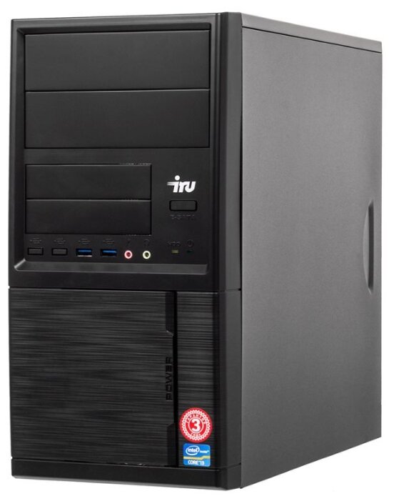 Настольный компьютер iRu Office 110 MT (1005579) Mini-Tower/Intel Celeron J3355/4 ГБ/120 ГБ SSD+500 ГБ HDD/Intel HD Graphics 500/Windows 10 Home
