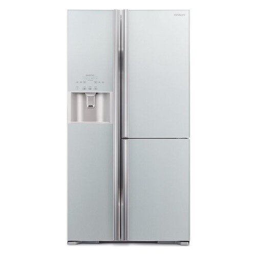 Холодильник HITACHI R-M 702 GPU2 GS, трехкамерный, серебристое стекло