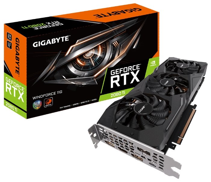 Видеокарта GIGABYTE GeForce RTX 2080 Ti 1545MHz PCI-E 3.0 11264MB 14000MHz 352 bit HDMI 3xDisplayPort HDCP WINDFORCE