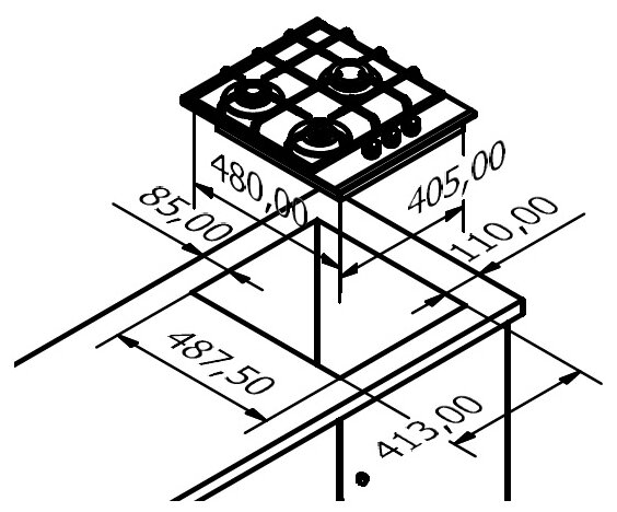 Газовая варочная панель Kuppersberg FQ 42 B