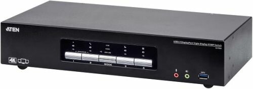 Переключатель KVM Aten CS1964-AT-G 4-портовый 4K CS1964 с поддержкой трех дисплеев и интерфейсом USB3.0, DisplayPort