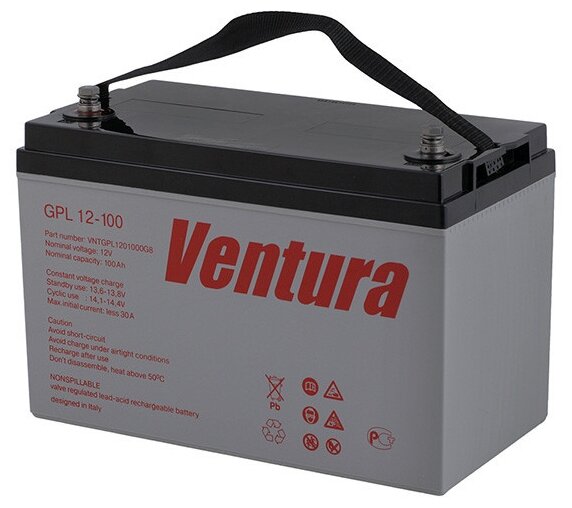Аккумулятор тяговый Ventura GPL 12-100 AGM (12В 108Ач)