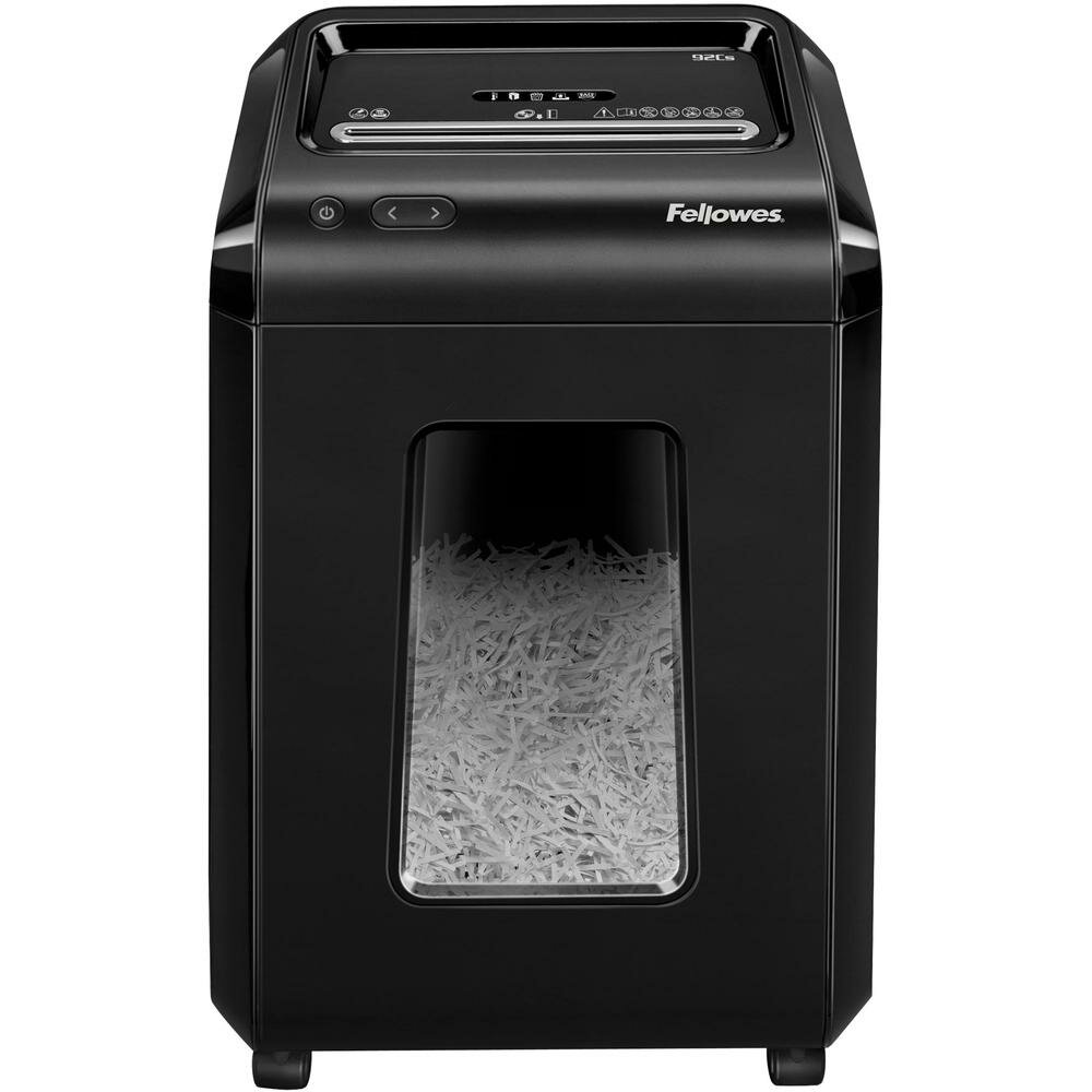 Уничтожитель бумаг Fellowes PowerShred 92Cs (секр.P-4) / фрагменты / 18лист. / 25лтр. / скрепки / скобы / пл.карты / CD