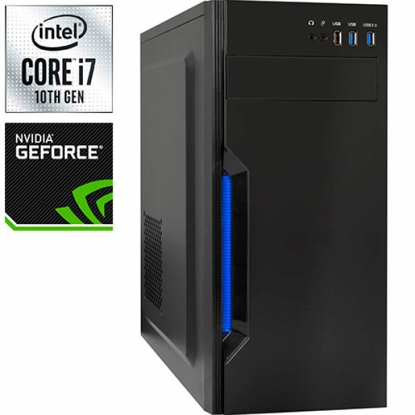 Компьютер PRO-2029516 Intel Core i7-10700 2900МГц, Intel H410, 16Гб DDR4 2666МГц, SSD 240Гб, HDD 4Тб, NVIDIA GeForce GTX 1650 4Гб, 500Вт, Midi-Tower