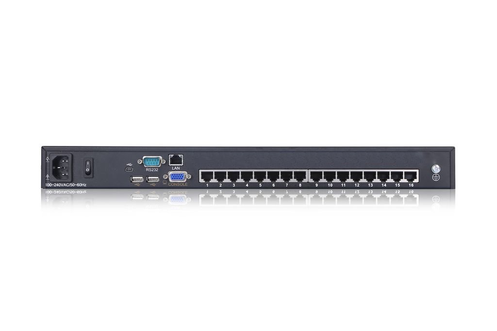 Переключатель Kinan KVM over IP 16-портовый высокой плотности по кабелю Cat 5, USB с каскадированием до 512 серверов с разъемами PS/2, USB, VGA; internet, OSD,DDC2B, 2048x1536 до 20м, 1600x1200 до 50м, 1280x1024 до 100м, 1024x768 до 150м (KC2116i, HT1116)