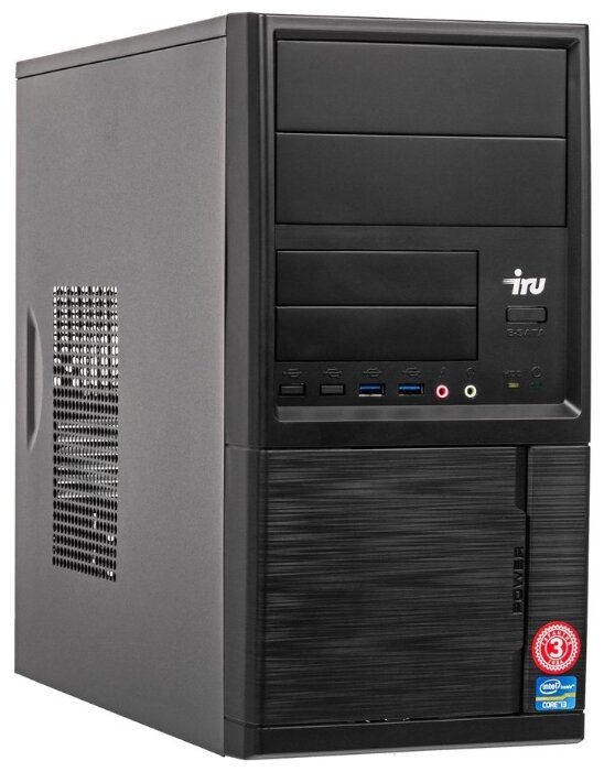 Настольный компьютер iRu Office 313 MT (1175797) Mini-Tower/Intel Core i3-9100F/8 ГБ/240 ГБ SSD/NVIDIA GeForce GT 710/Windows 10 Home черный