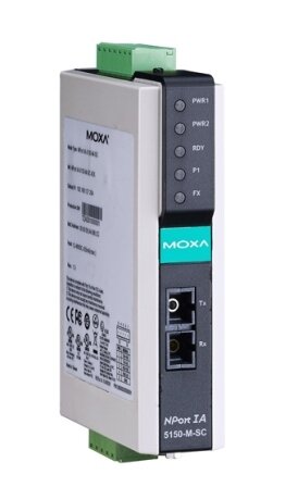 Сервер MOXA NPort IA 5150-M-SC 1-портовый асинхронный RS-232/422/485 в Ethernet с многомодовым оптоволоконным сетевым интерфейсом