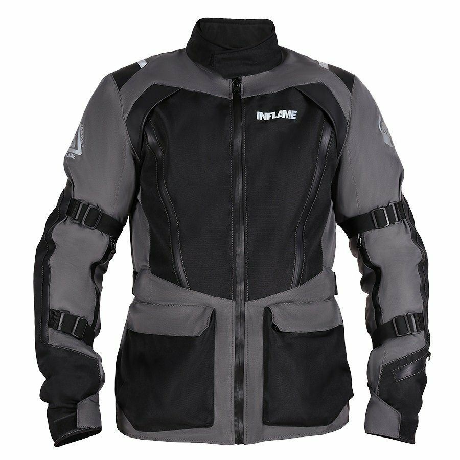 Куртка текстиль мужская TOURIST INFLAME (серый/черный, XL)