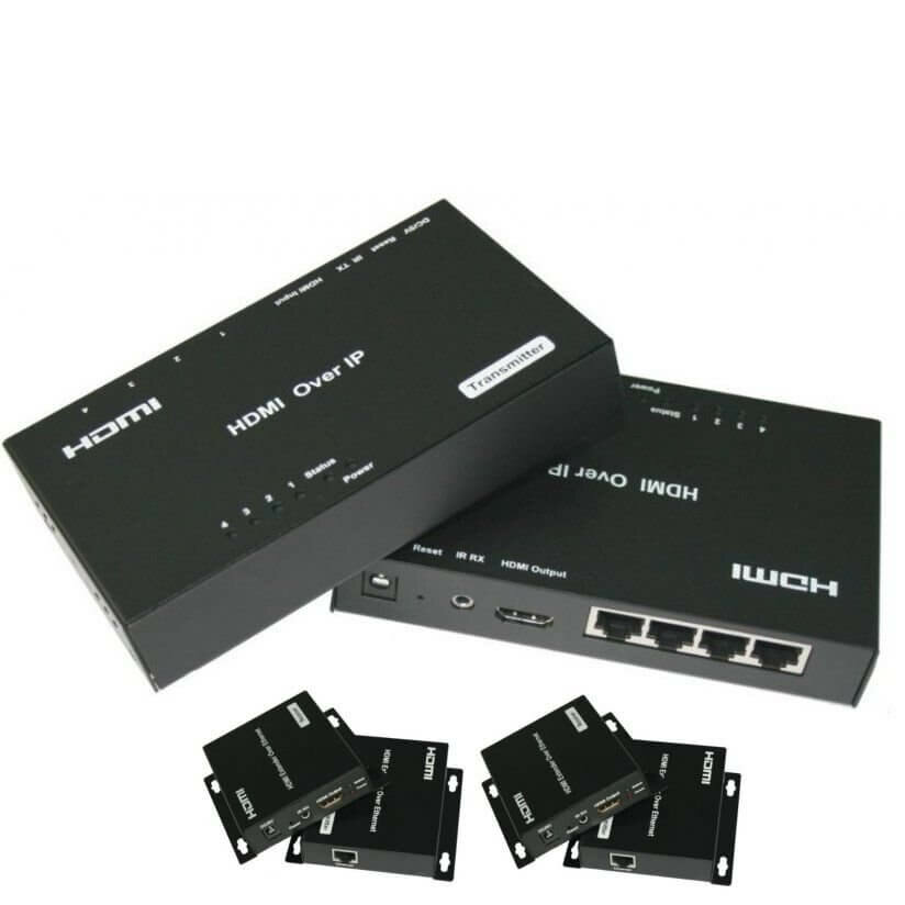 Удлинитель HDMI по витой паре 120м (4xRJ45) (комплект)