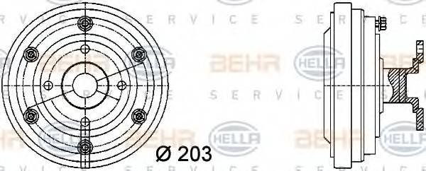 Сцепление вентилятор радиатора - автомобиль коммерч. назначения behr-hella 8MV376731281