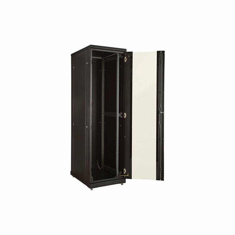 Шкаф телекоммуникационный напольный 19quot;,42U(600x800), ШТ-НП-42U-600-800-С-Ч, передняя дверь стекло, цвет черный ССД 130411-01049