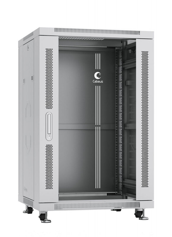 Шкаф серверный CABEUS SH-05C-18U60/60 18U 600мм дверь стекло, серый
