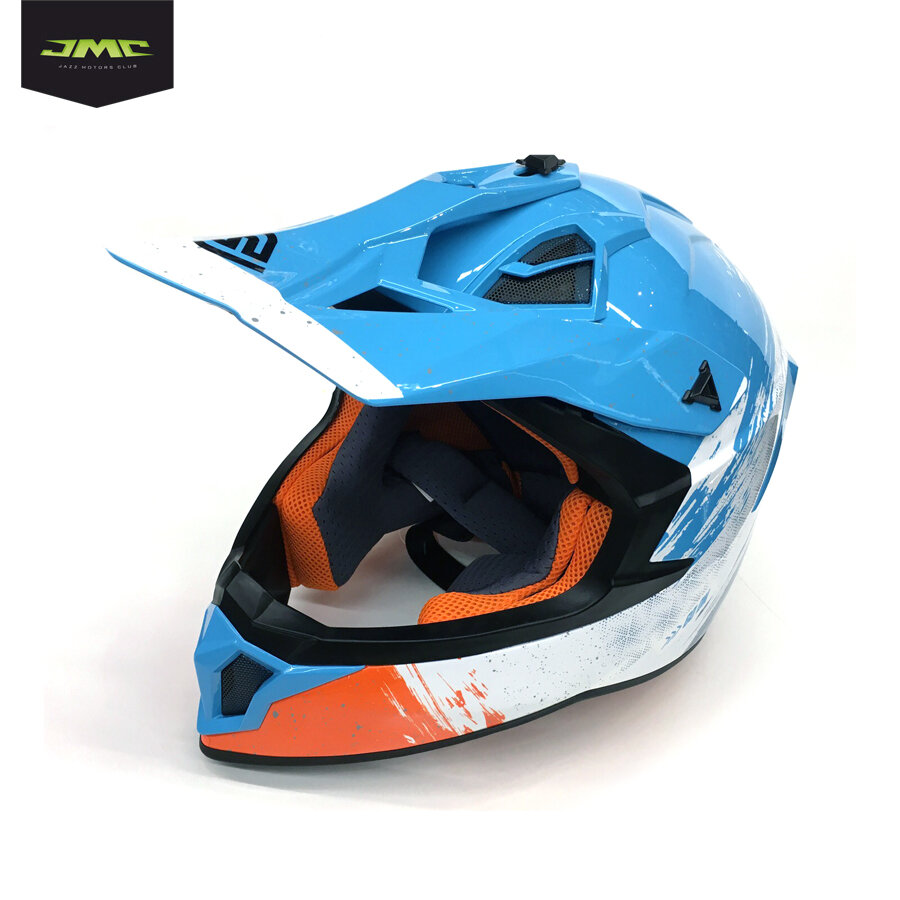Шлемы FS Мотошлем кроссовый Faseed FS-610 Fiber JMSZL (Glossy blue white)