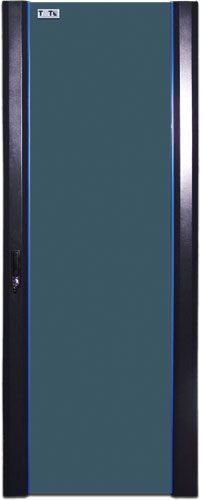 Дверь TWT TWT-CBB-DR32-6x-S-G1 32U, 600 мм, черный, передняя - стекло, задняя - распашная металл