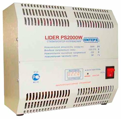Стабилизатор напряжения однофазный Lider PS2000W-50-К (1.6 кВт)