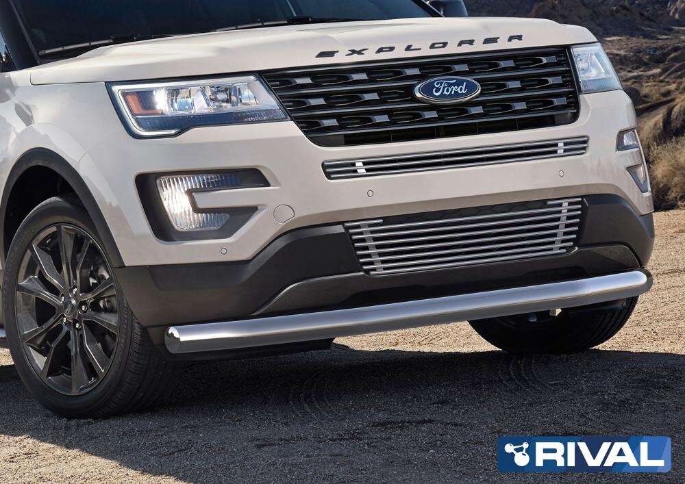 Защита переднего бампера d76 Rival, крепёж для Ford Explorer 5 поколение рестайлинг [2015-2017] (R.1806.001)