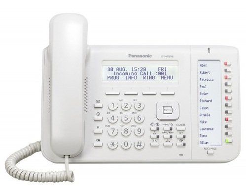 Проводной IP-телефон Panasonic KX-NT553RU с диспл. 3 строки, 24 клавиши, 4 экранные кнопки, кнопка навигации, 2 Ethernet порта, спикерфон, гарнитура,