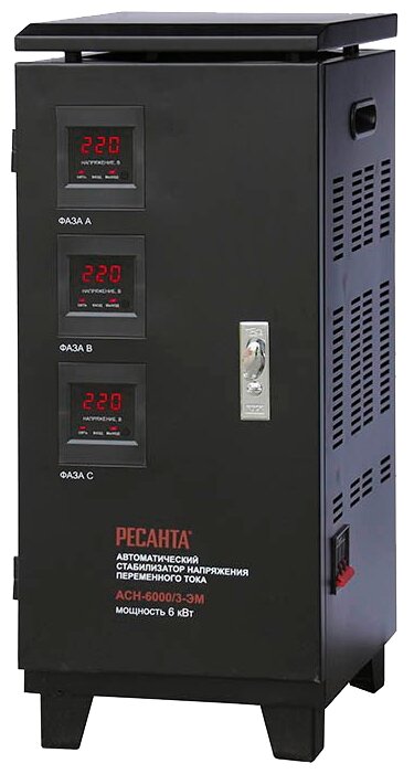 Стабилизатор напряжения трехфазный РЕСАНТА ACH-6000/3-ЭМ (6 кВт)
