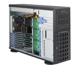 Корпус серверный 4U Supermicro CSE-745TQ-R1200B (8x3.5quot; HS, 8xSAS/SATA port, 3x5.25quot; Ext., 13.68quot;x13quot; E-ATX, 7xFH, HS Fans, 2x1200W Gold, GPU Supp.)