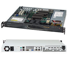 Корпус серверный 1U Supermicro CSE-512F-350B (2x3.5quot; Internal Bays, DVD-opt., 12quot;x10quot; ATX, 1xFH, 350W Gold, rail-opt)
