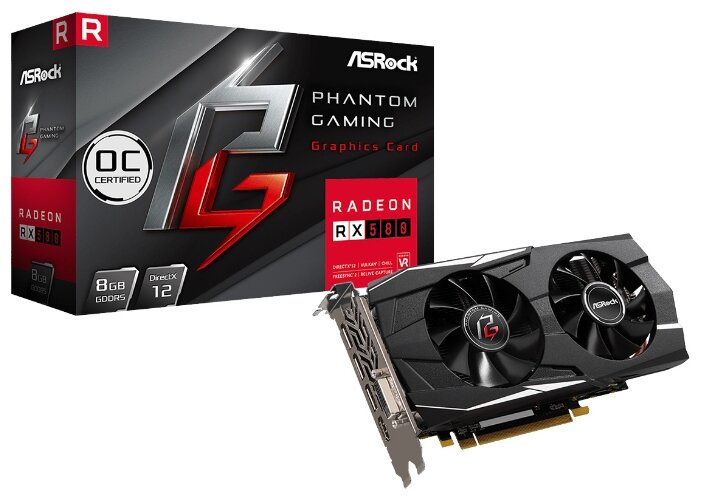 Видеокарта ASRock Radeon RX 580 1370MHz PCI-E 3.0 8192MB 8000MHz 256 bit DVI HDMI 3xDisplayPort HDCP Phantom Gaming D ОС