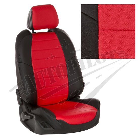 Чехлы на сиденья из экокожи, чёрно-красные Автопилот (ms-vt-vt8-chekr-e)