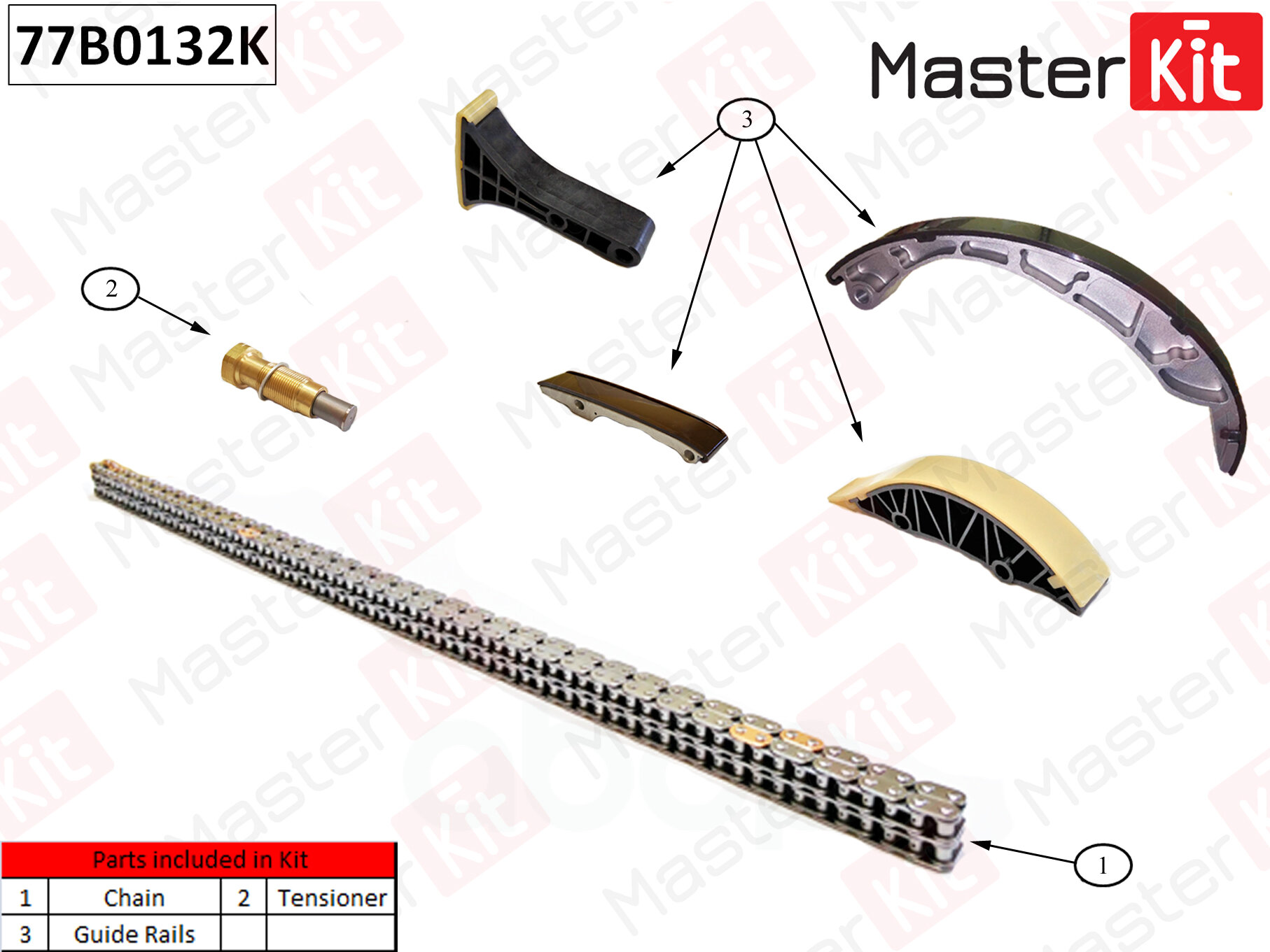 Комплект Цепи Грм MasterKit арт. 77B0132K