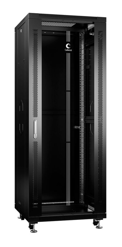 Шкаф серверный CABEUS SH-05C-37U60/80-BK 37U 800мм дверь стекло, черный
