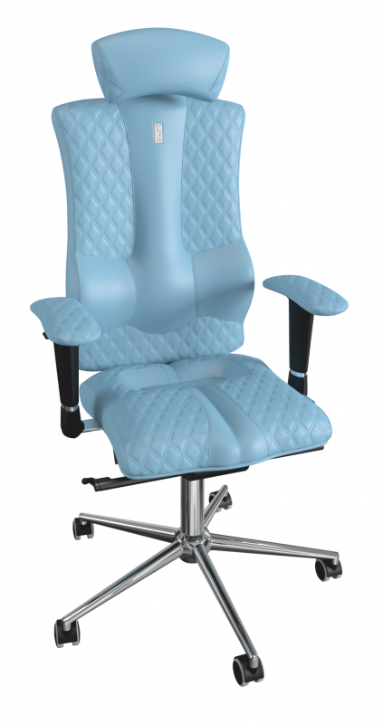 Кресло офисное KULIK SYSTEM ELEGANCE экокожа, светло-синий