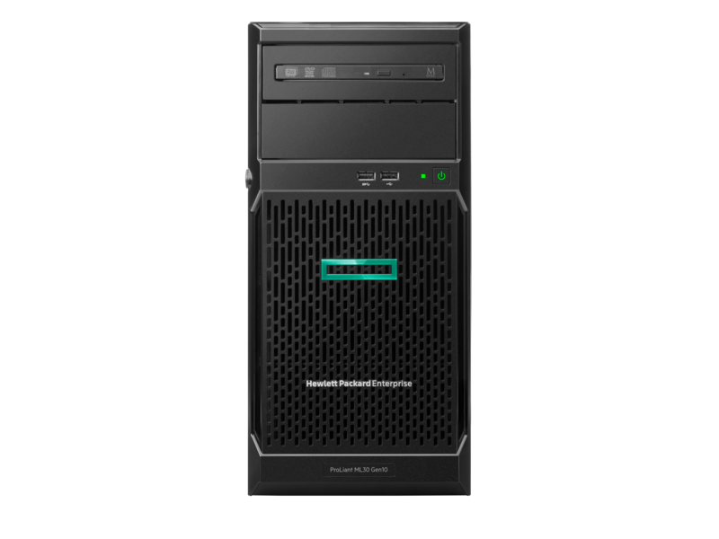 P16926-421 ProLiant ML30 Gen10 E-2224 NHP Tower(4U)/Xeon4C 3.4GHz(8MB)/1x8GB1UD_2666/S100i(ZM/RAID 0/1/10/5)/noHDD(4)LFF/noDVD/iLOstd(no port)/1NHPFan/2x1GbEth/1