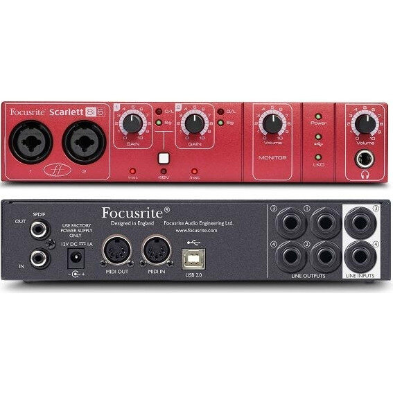 Внешняя звуковая карта Focusrite Scarlett 8i6