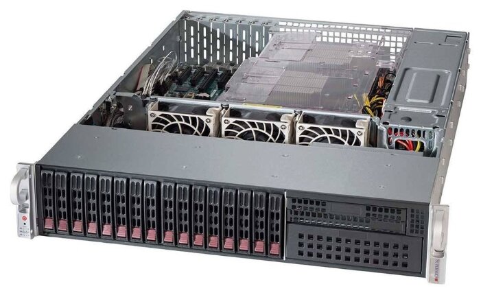 Сервер Supermicro SuperServer 2028R-C1R без процессора/без ОЗУ/без накопителей/количество отсеков 2.5quot; hot swap: 16/2 x 920 Вт/LAN 1 Гбит/c