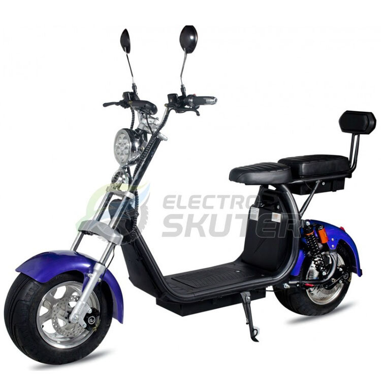 Электроскутер Citycoco Harley X10 Pro 2000W (+ доп. место под АКБ) (Фиолетовый)