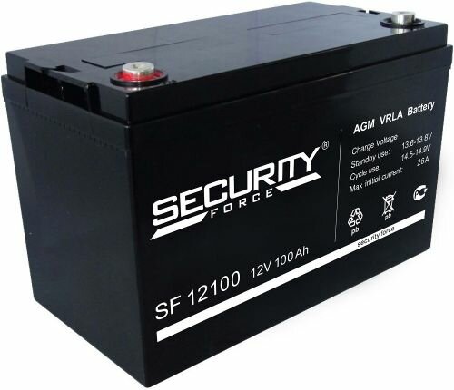 Аккумулятор Security Force 12 В, 100 Ач SF 12100 герметичный свинцово-кислотный