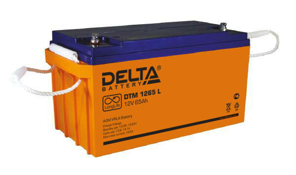 Аккумуляторная батарея 12В 65А/ч DTM 1265 L срок службы до 10–12лет