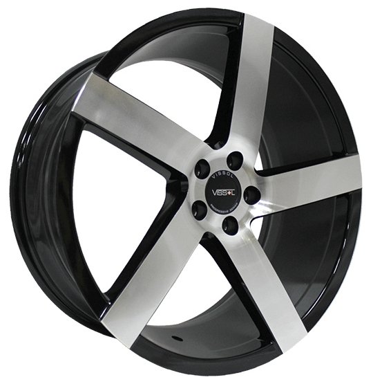 Колесный диск Vissol V-080L 8.5x19/5x100 D57.1 ET45 Black with Machined Face