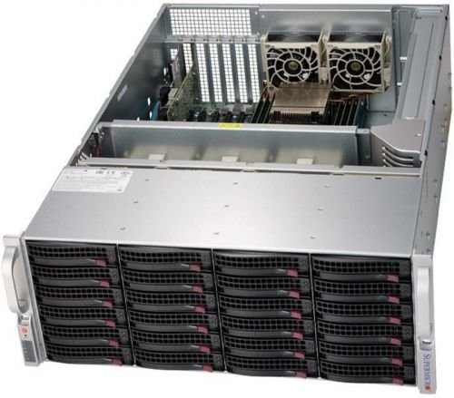 Серверная платформа 4U Supermicro SSG-6049P-E1CR24H (2x3647, C624, 16xDDR4, 24x3.5quot; HS, 3108 SAS, 2x10GE, 1200W Redundant)