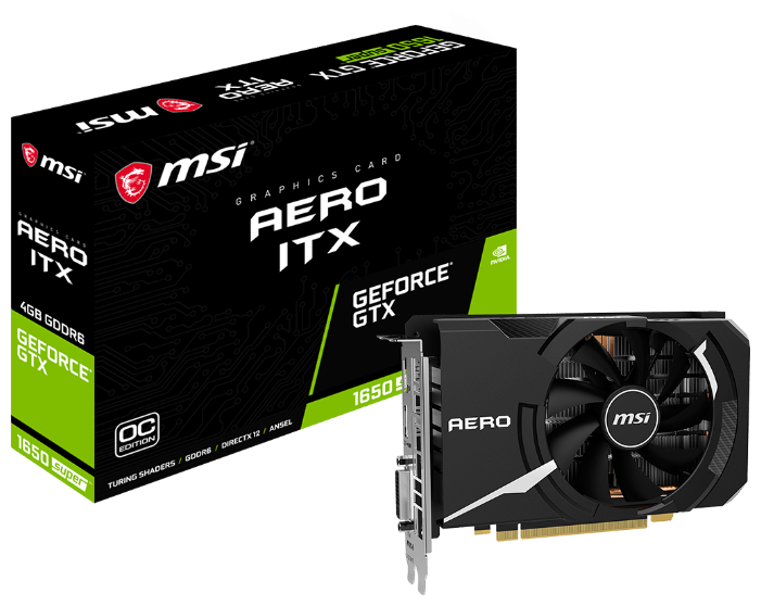 Видеокарта MSI GeForce GTX 1650 SUPER 1740MHz PCI-E 3.0 4096MB 12000MHz 128 bit DVI HDMI DisplayPort HDCP AERO ITX OC