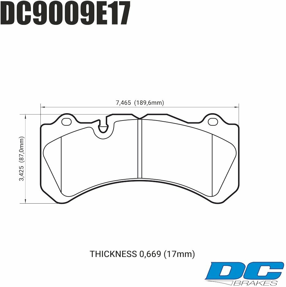 Колодки тормозные DC9009E17 DC Brakes RT.2 Brembo 6 поршней тип J, N / PORSCHE 911 (997)