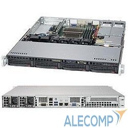Серверная платформа 1U SuperMicro SYS-5019S-MR, X11SSH-F / CSE-813MFTQC-R407B, 4x 3.5quot; Hot-swap, 400W RPS